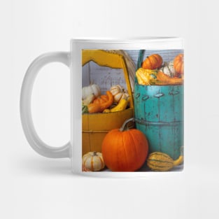 Folk Art Buckets Full Of Autumn Gourds Mug